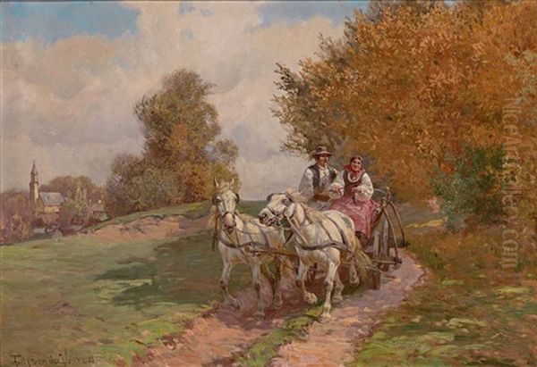Kutschenfahrt In Fruhherbstlicher Landschaft - view 1