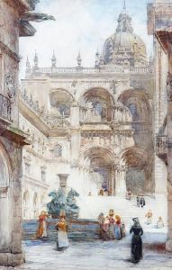 The Southern Fa ade Of The Santiago De Compostela Cathedral, Spain