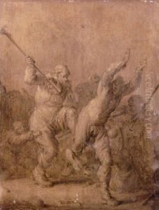 Beggars Fighting by Pieter Adriaens van de Venne