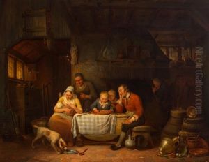A Farmer's Family In Interior by Charles Venneman