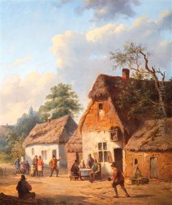 Farmers Playing Bowls In The Village