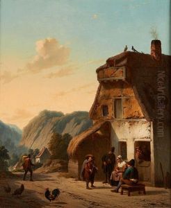 Le Violoneux Devant La Chaumiere