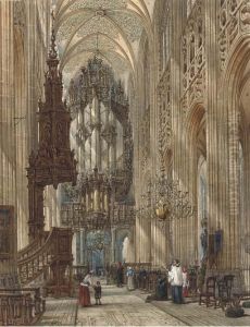 Figures In A Cathedral Interior