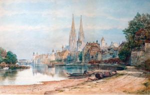 View Of Ratisbon Cathedral by Henry William Brewer