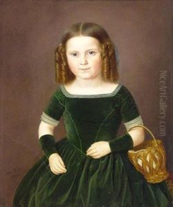 Portrat Einer Tochter Der Familie P. Heinen In Einem Grunen, Mit Spitzen Besetztem Samtkleid Portrat Einer Tochter Der Familie P. Heinen In Einem Grunen, Mit Spitzen Besetztem Samtkleid