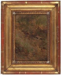 Gelande Mit Grasern Und Strauchern by Albert Venus