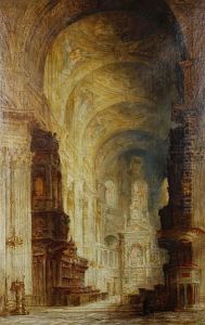 A Cathedral Interior by James Alphege Brewer