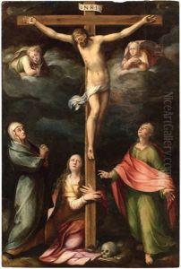 Crocifissione Con La Madonna, La Maddalena E San Giovanni by Marcello Venusti
