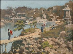 Garden In Japan by William Francis Frank Verbeck