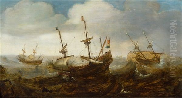 Ships On A Stormy Sea - view 1