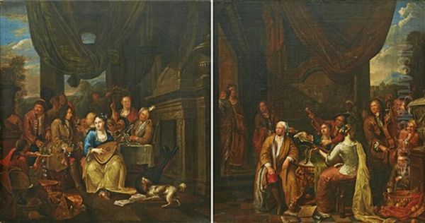 Elegant Companies Playing Music In A Palace Interior - view 1