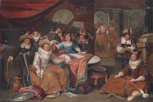 Elegant Company Making Music In A Palatial Interior