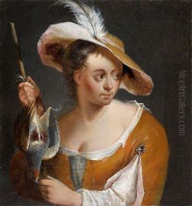 Jeune Femme Tenant Une Perdrix