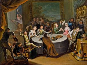 Frohliche Gesellschaft In Prunkvollem Interieur by Francois Xavier Henri Verbeeck