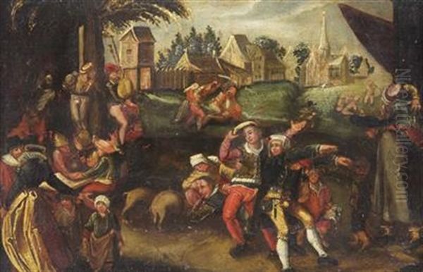 Verschiedene Gesellschaftsund Volksszenen Vor Ortsrand - view 1