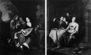 A Music Party Elegant Company Feasting by Frans Verbeeck