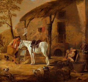 Vor Einem Bauernhaus by Pieter Cornelius Verbeeck