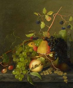 Stillleben Mit Birnen, Weintrauben Und Brombeeren by Willem Verbeet