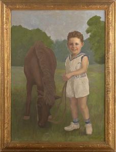 Portrait Of Thomas Davenport Wright, 
Jr. With A Pony