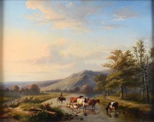 Le Passage Du Gue by Louis-Pierre Verwee and Eugene Joseph Verboeckhoven