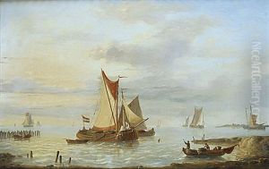 Bateaux Sur Mer by Louis Verboeckhoven the Younger