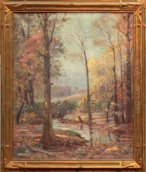 Autumn Landscape With A Quiet Stream - view 1