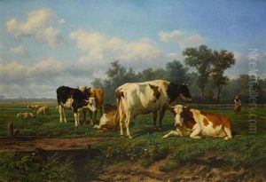 Cattle At Rest In A Meadow by Eugene Verboeckhoven