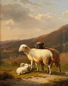 Schafe In Einer Gebirgslandschaft by Eugene Verboeckhoven