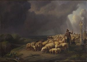 Le Gardien Du Troupeau by Eugene Verboeckhoven