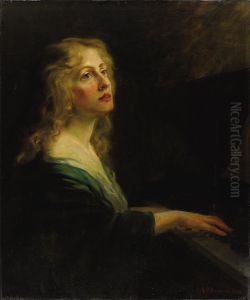 Woman At The Piano by Nicholas Richard Brewer