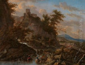 A Mountain Landscape With An Elevated Fortress