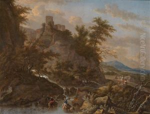 A Mountain Landscape With An Elevated Castle by Adriaen Hendricksz. Verboom