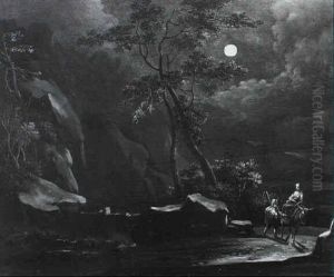 Die Heilige Familie Auf Der Flucht Nach Agypten by Willem Hendriksz Verboom