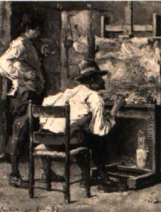 Im Atelier Des Kunstlers by Emile Verbrugge
