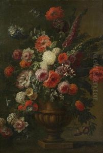 Still Life Of Flowers In An Urn by Gaspar Pieter Verbrueggen the Elder
