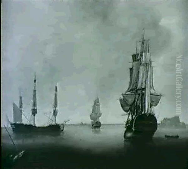 Drei Hollandsiche Kreigsschiffe An                          Der Kuste - view 1