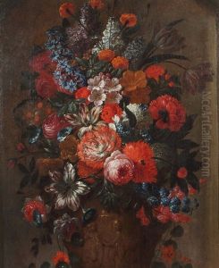 Stillleben Mit Prachtvollem Blumenbouquet In Einer Kratervase by Gaspar Pieter Verbruggen the Younger