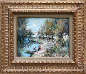 Saint Maur, Barque Sur La Riviere by Charles-Henri Verbrugghe