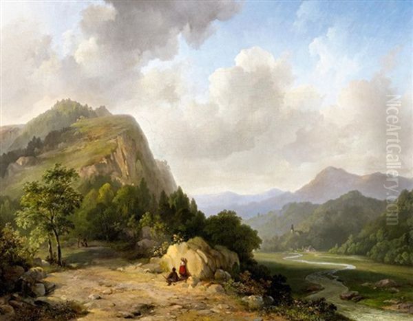 Gebirgslandschaft Mit Flusslauf - view 1