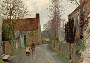 Moulin Huet, Guernsey; Girl On A Hill Aboveclovelly by Anna Richards Brewster