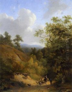 Begegnung Im Hohlweg by Cornelis Gerrit Verburgh
