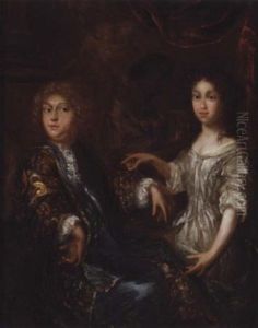 A Portrait Of A Lady And A Gentleman With A Negro Servant Beyond by Arnold (Le Libertin) Verbuys