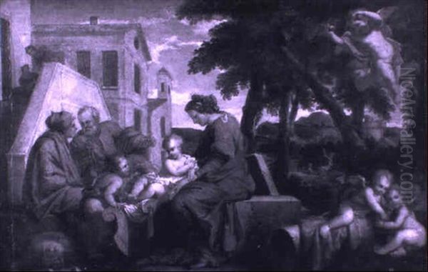 Sainte Famille Dans Un Paysage Classique - view 1