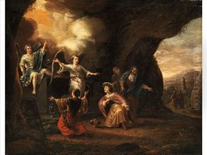 Die Drei Marien Vor Dem Leeren Grab Christi by Adriaen Verdoel