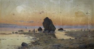 Vista De Praia Com Figuras by Ricardo Verdugo Landi