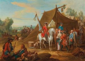 The Household Cavalry Of The Duke Of Savoy With A Standard Bearer by Jan Peeter Verdussen
