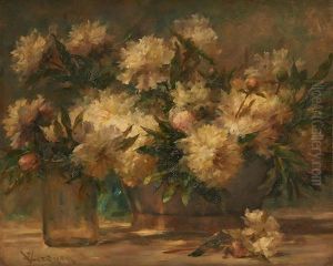 Les Pivoines Blanches by Eugene Verdyen