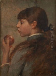 La Jeune Fille A La Pomme by Eugene Verdyen