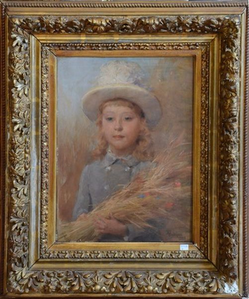 Portrait De Fillette Au Chapeau - view 1