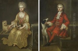 A Gentleman And A Lady (a Pair Of Portraits) by Herman Verelst